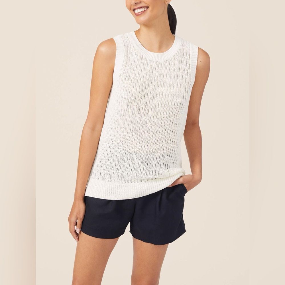 NWT J McLaughlin Lena Sweater Sleeveless Off White Medium